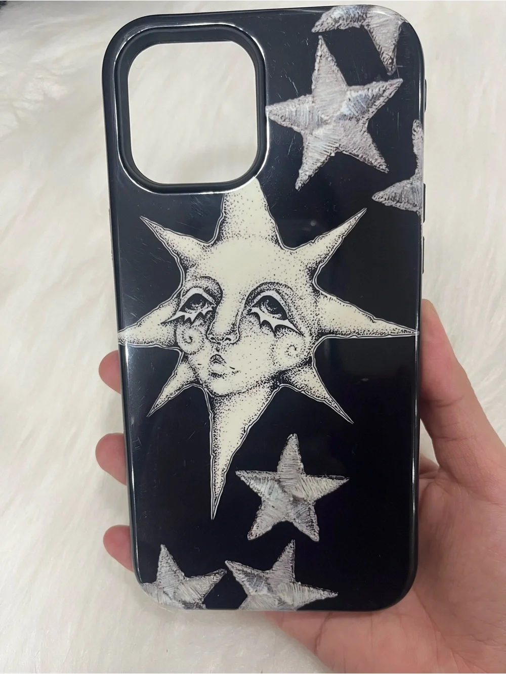 Black Whimsigoth Star & Sun Graphic Phone Case